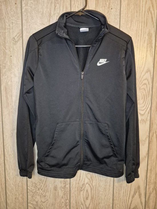 Nike Other - Nike Black Full-Zip Kids (Unisex) Jacket with White Swoosh